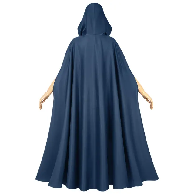 Unisex Medieval Hooded Cloak Solid Color Halloween Cosplay Robe detail 11