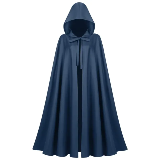 Unisex Medieval Hooded Cloak Solid Color Halloween Cosplay Robe detail 12
