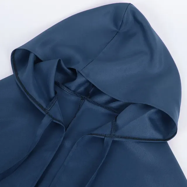 Unisex Medieval Hooded Cloak Solid Color Halloween Cosplay Robe detail 13