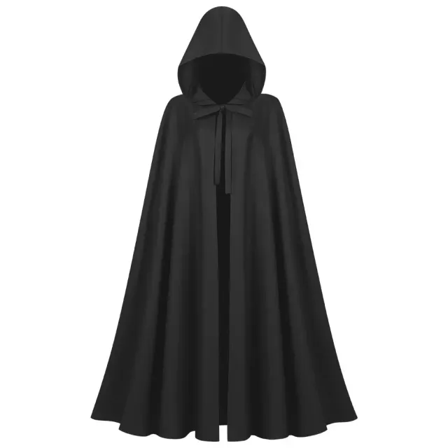 Unisex Medieval Hooded Cloak Solid Color Halloween Cosplay Robe detail 16