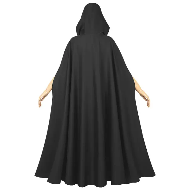 Unisex Medieval Hooded Cloak Solid Color Halloween Cosplay Robe detail 18