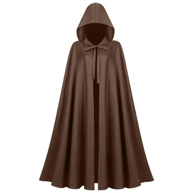 Unisex Medieval Hooded Cloak Solid Color Halloween Cosplay Robe detail 19