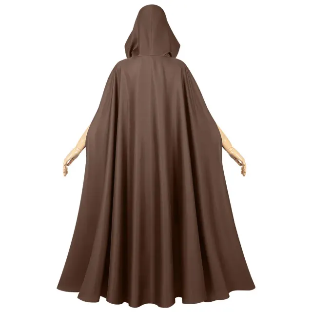 Unisex Medieval Hooded Cloak Solid Color Halloween Cosplay Robe detail 21