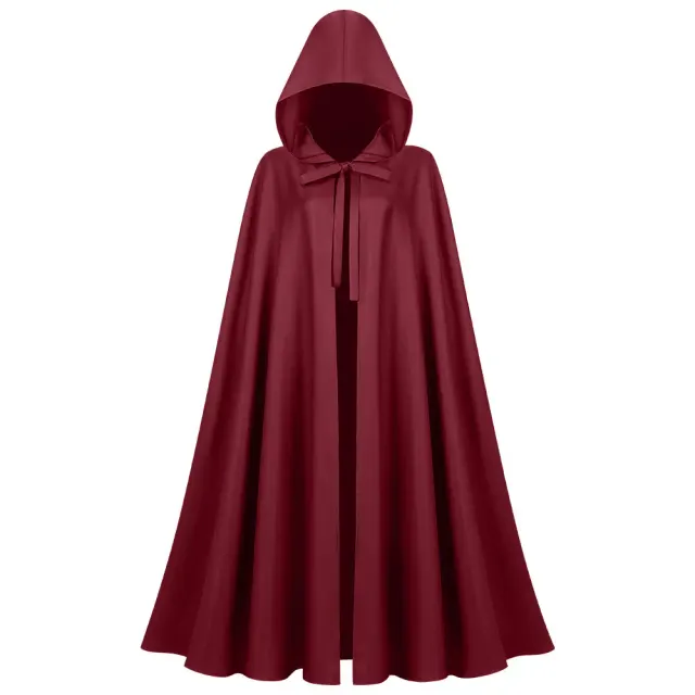 Unisex Medieval Hooded Cloak Solid Color Halloween Cosplay Robe detail 22