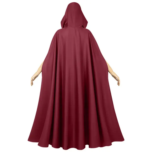 Unisex Medieval Hooded Cloak Solid Color Halloween Cosplay Robe detail 24