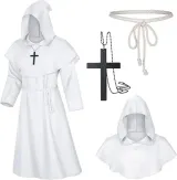 Hooded Priest Robe Set - White