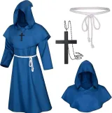 Hooded Priest Robe Set - Blue