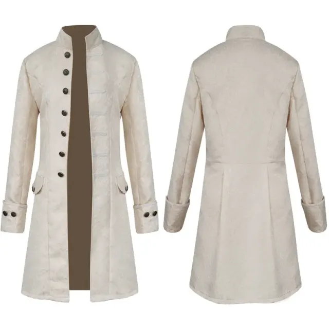 Unisex Medieval Jacquard Court Coat for Cosplay and Halloween detail 4