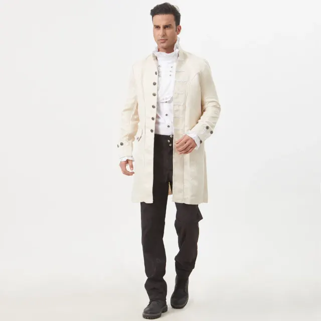 Unisex Medieval Jacquard Court Coat for Cosplay and Halloween detail 17