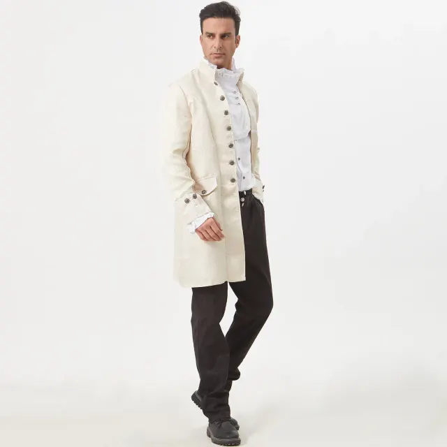 Unisex Medieval Jacquard Court Coat for Cosplay and Halloween detail 19