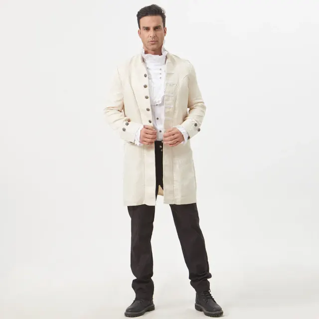 Unisex Medieval Jacquard Court Coat for Cosplay and Halloween detail 20