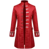 Jacquard Medieval Coat - Red