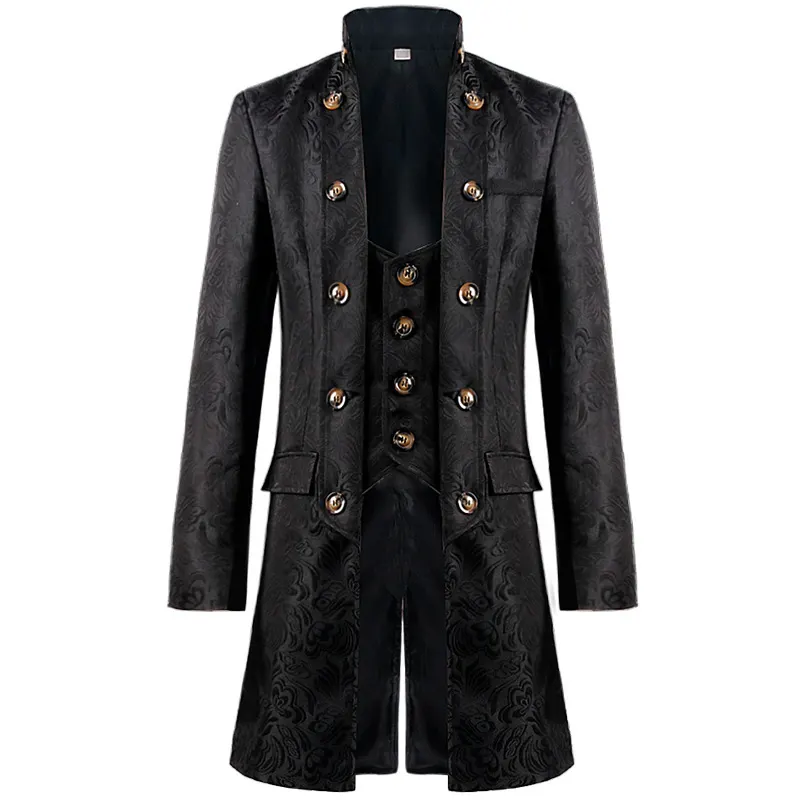 Unisex Vintage Medieval Jacquard Court Coat Halloween Cosplay detail 1