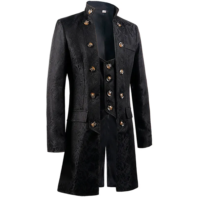 Unisex Vintage Medieval Jacquard Court Coat Halloween Cosplay detail 2