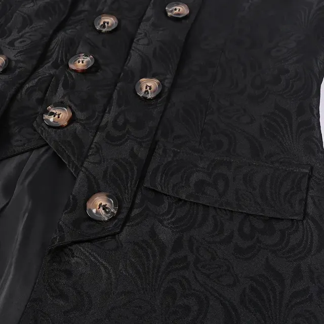 Unisex Jacquard-Hofmantel im Vintage-Mittelalterstil für Halloween-Cosplay Detail 6