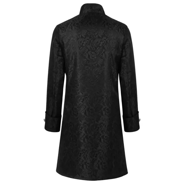 Unisex Medieval Mid-Length Jacquard Faux Two-Piece Coat detail 2