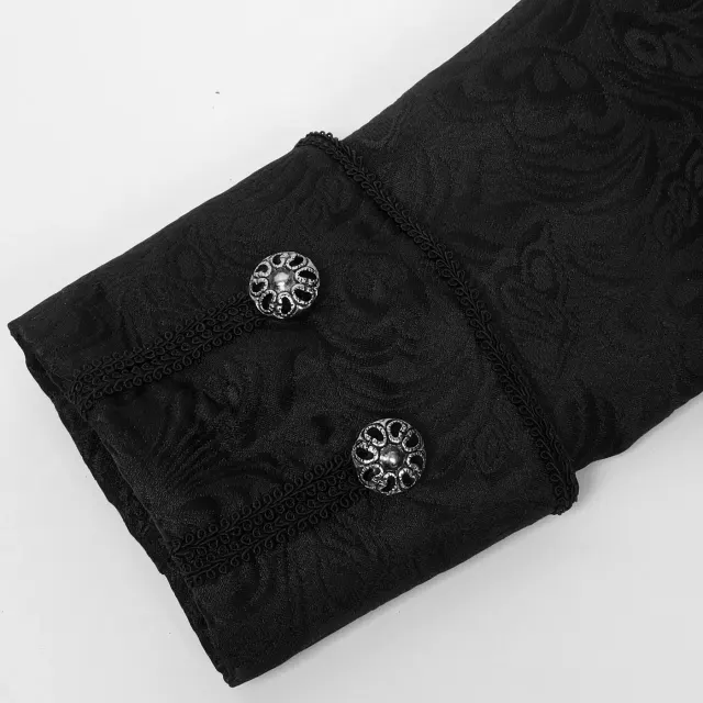 Unisex Medieval Mid-Length Jacquard Faux Two-Piece Coat detail 7