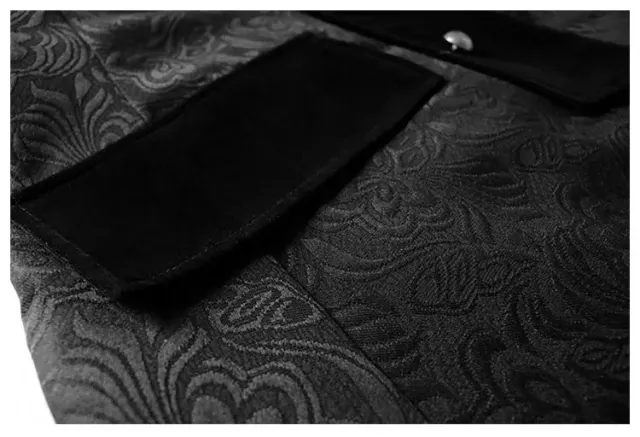 Unisex Medieval Jacquard Long Coat for Halloween Stage detail 3