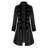 Long Jacquard Coat - Black