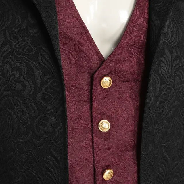 Unisex Medieval Jacquard Steampunk Tailcoat Cosplay Costume detail 6