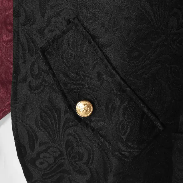 Unisex Medieval Jacquard Steampunk Tailcoat Cosplay Costume detail 8