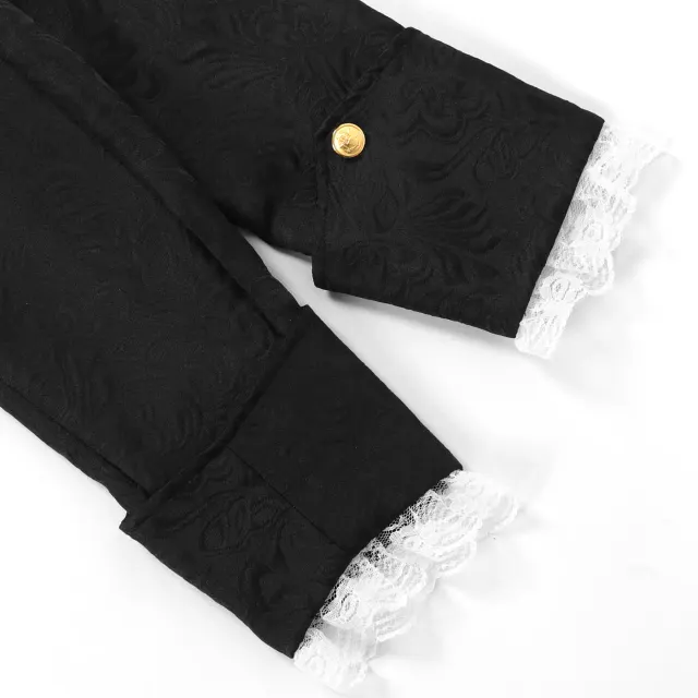 Unisex Medieval Jacquard Steampunk Tailcoat Cosplay Costume detail 10