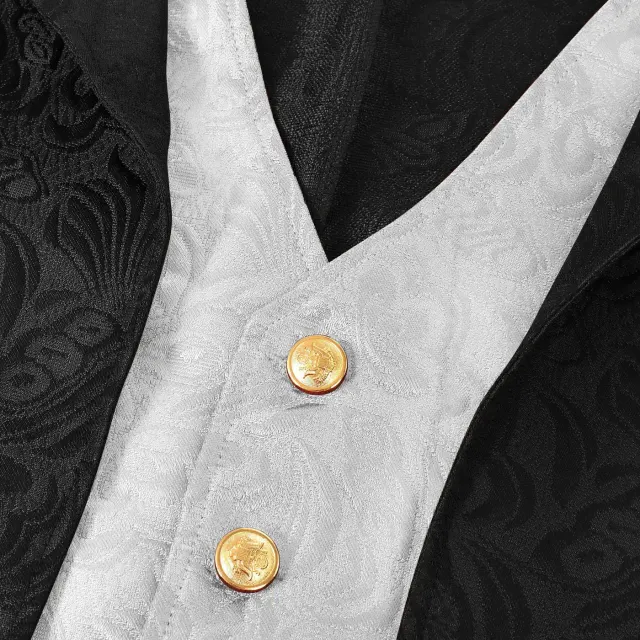 Unisex Medieval Jacquard Steampunk Tailcoat Cosplay Costume detail 14