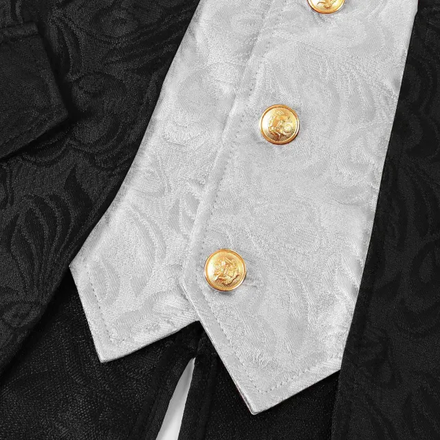 Unisex Medieval Jacquard Steampunk Tailcoat Cosplay Costume detail 15