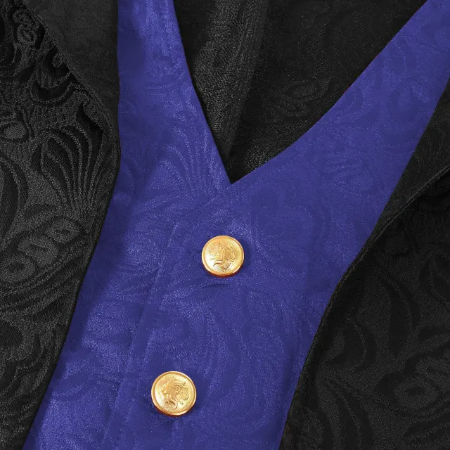 Unisex Medieval Jacquard Steampunk Tailcoat Cosplay Costume detail 19