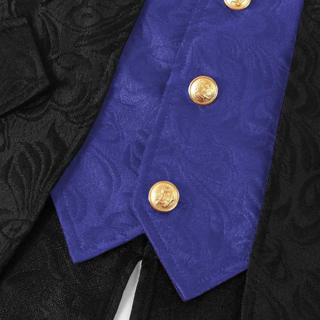 Unisex Medieval Jacquard Steampunk Tailcoat Cosplay Costume detail 20