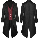 Jacquard Tailcoat - Wine Red