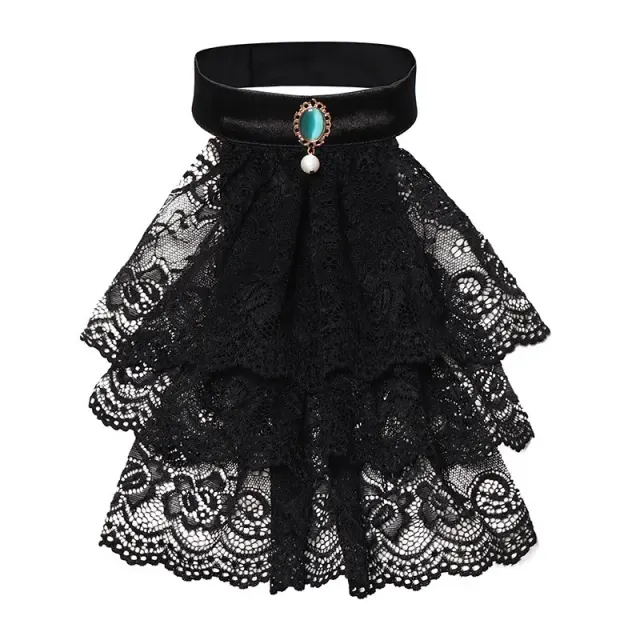 Unisex Medieval Lace Detachable Collar for Stage and Cosplay detail 1