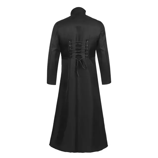 Unisex Medieval Long-Sleeve Corset Jacket with Lace-Up Waist detail 2