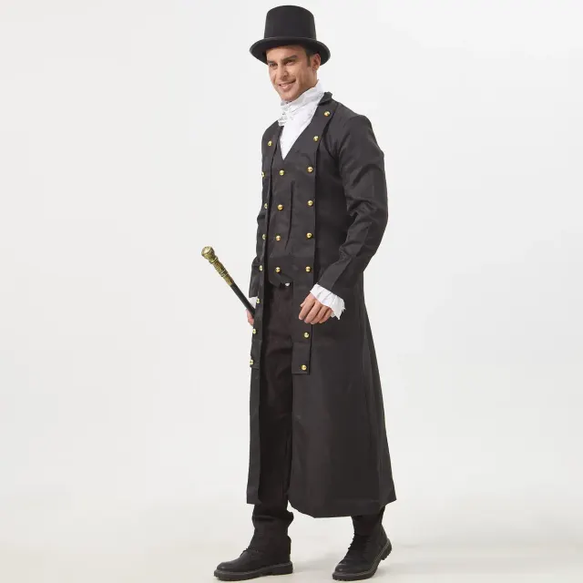 Unisex Medieval Long-Sleeve Corset Jacket with Lace-Up Waist detail 23