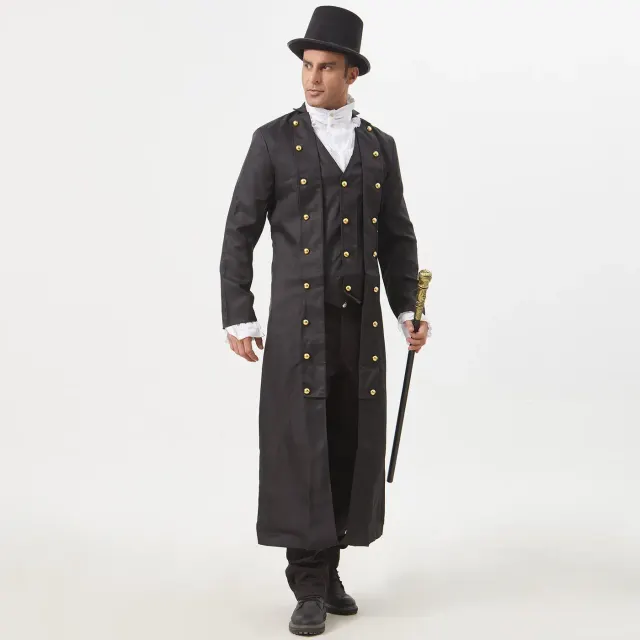 Unisex Medieval Long-Sleeve Corset Jacket with Lace-Up Waist detail 24