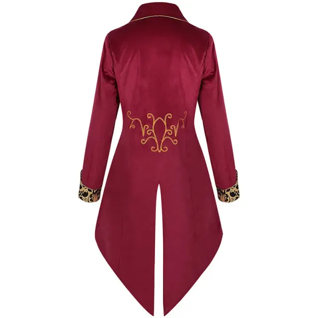 Unisex Medieval Printed Long-Sleeve Tailcoat Stage Costume detail 2