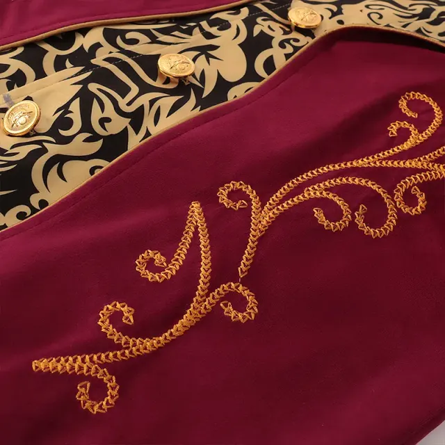 Unisex Medieval Printed Long-Sleeve Tailcoat Stage Costume detail 4