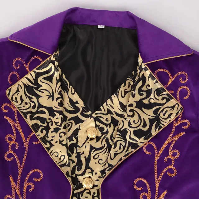 Unisex Medieval Printed Long-Sleeve Tailcoat Stage Costume detail 12