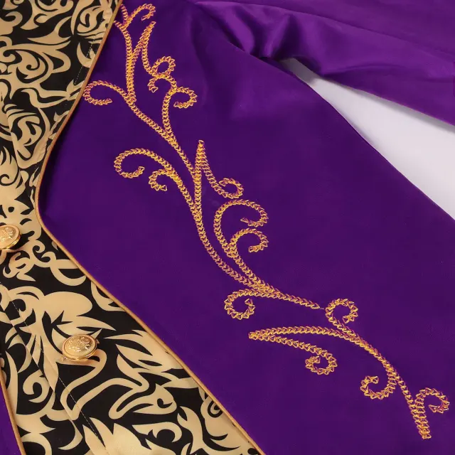 Unisex Medieval Printed Long-Sleeve Tailcoat Stage Costume detail 13