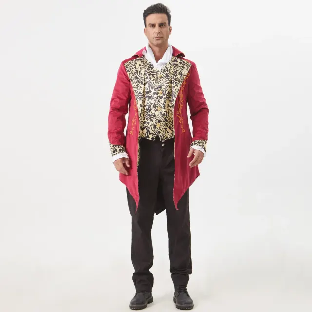 Unisex Medieval Printed Long-Sleeve Tailcoat Stage Costume detail 18