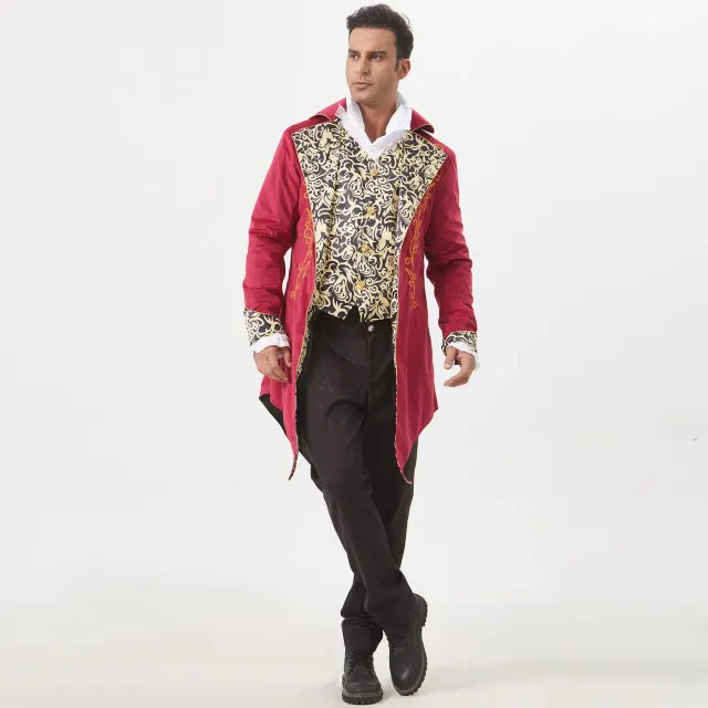 Unisex Medieval Printed Long-Sleeve Tailcoat Stage Costume detail 19