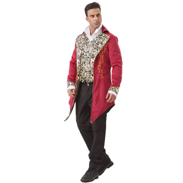 Unisex Medieval Printed Long-Sleeve Tailcoat Stage Costume detail 22