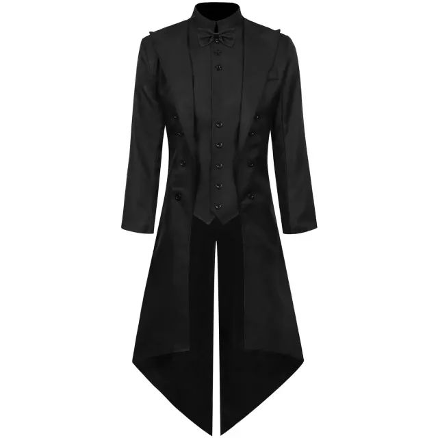 Unisex Medieval Punk Bow Tie Tailcoat Halloween Costume detail 1
