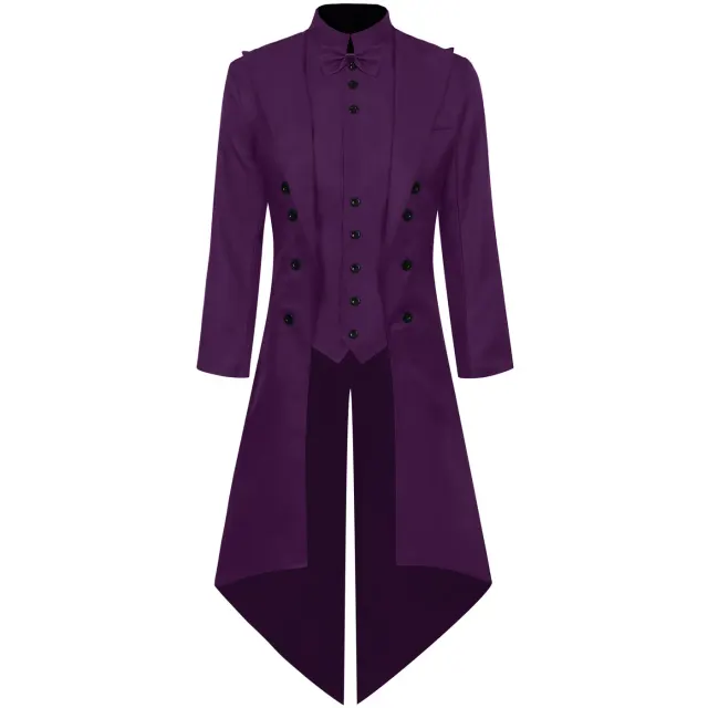 Unisex Medieval Punk Bow Tie Tailcoat Halloween Costume detail 7