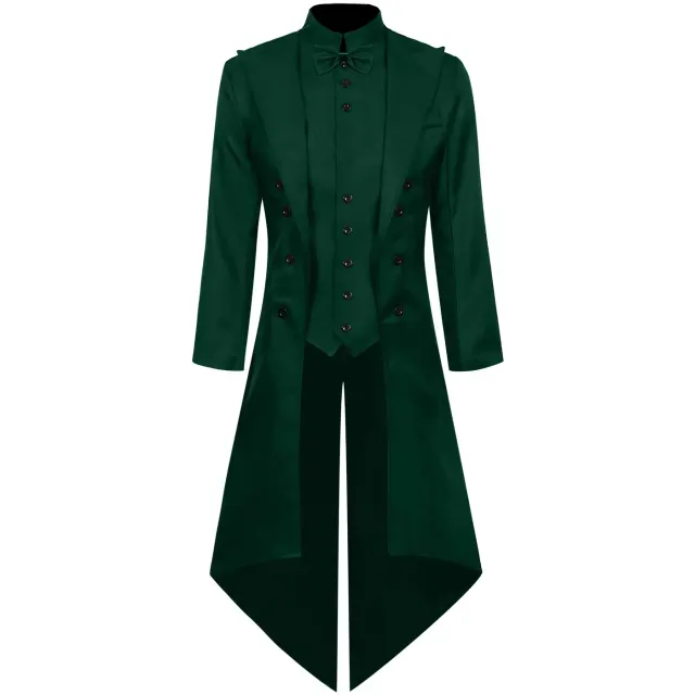 Unisex Medieval Punk Bow Tie Tailcoat Halloween Costume detail 13