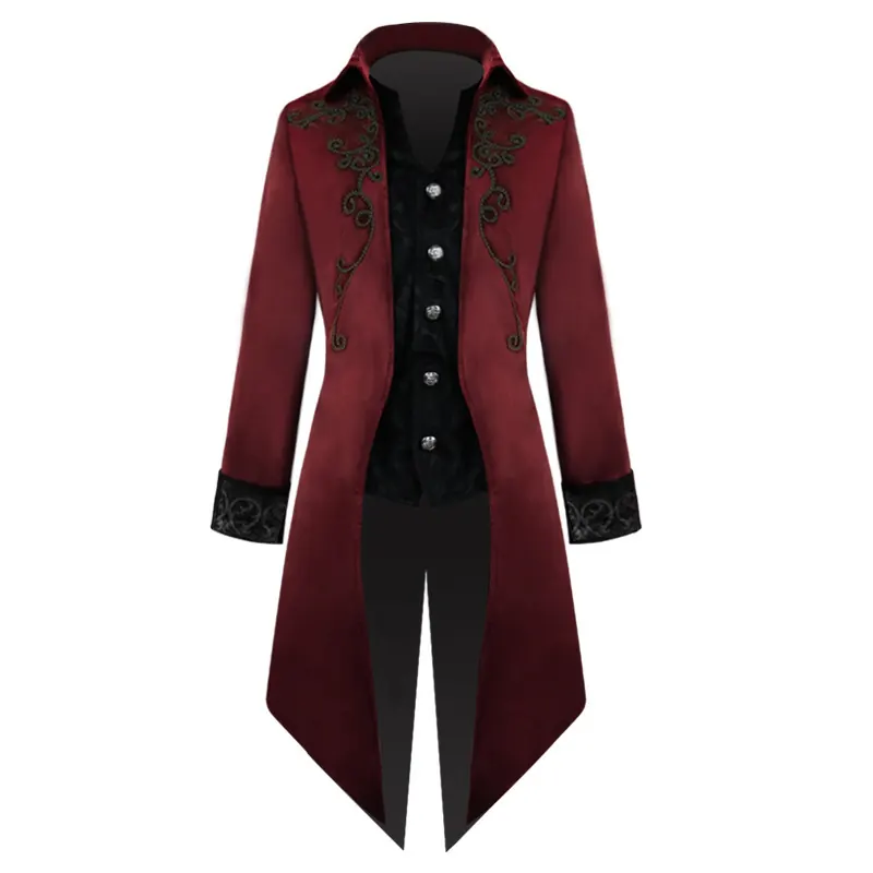 Unisex Medieval Punk Mid-Length Court Tailcoat for Halloween detail 10