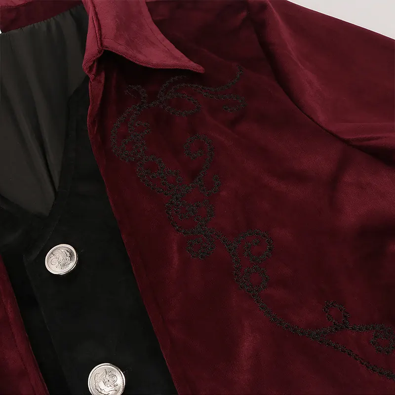 Unisex Medieval Punk Mid-Length Court Tailcoat for Halloween detail 13