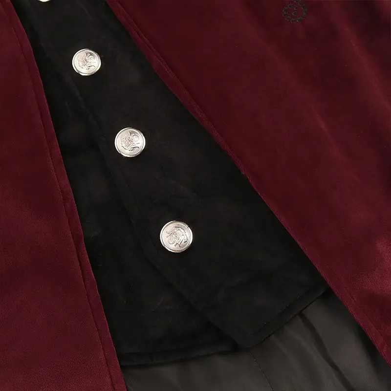Unisex Medieval Punk Mid-Length Court Tailcoat for Halloween detail 14