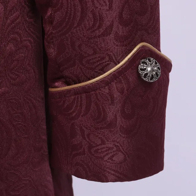 Unisex Medieval Punk Jacquard Tailcoat Halloween Stage Costume detail 1
