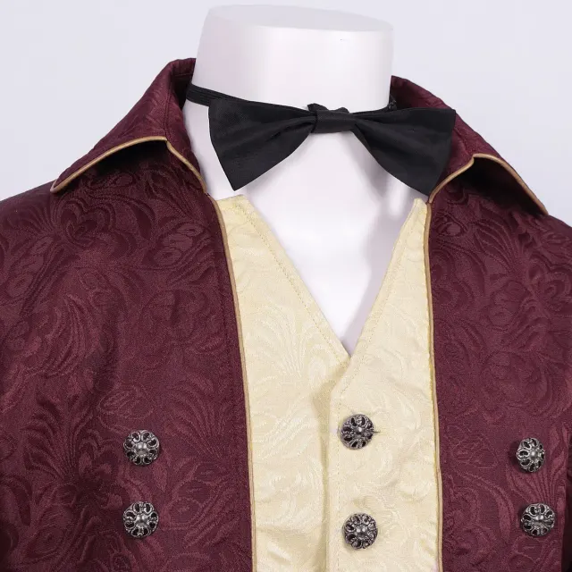 Unisex Medieval Punk Jacquard Tailcoat Halloween Stage Costume detail 3